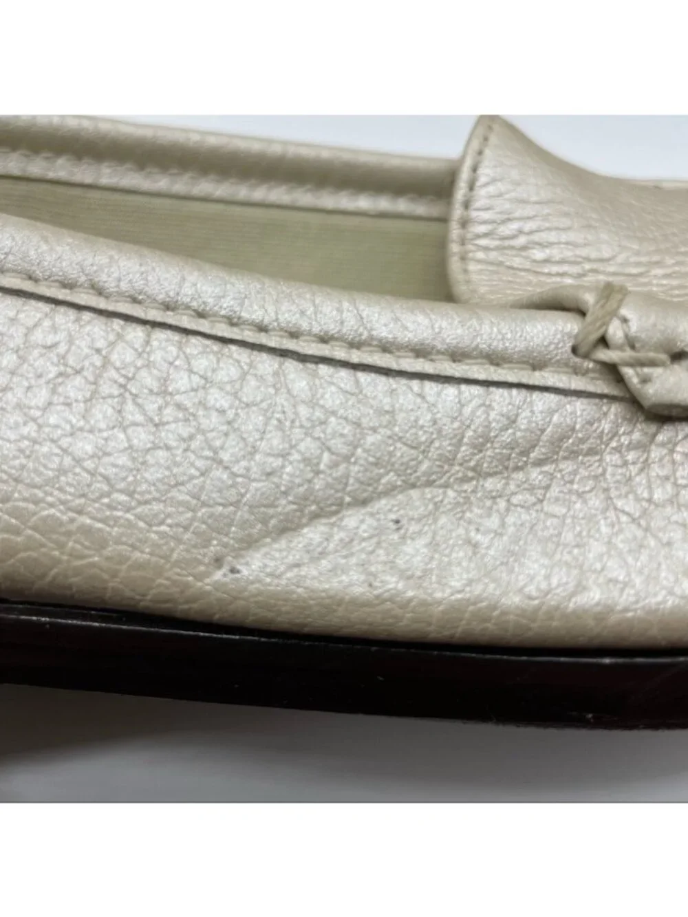 SAS Simplify Loafers Gold Lusso Leather Comfort Slip On 7.5 Narrow